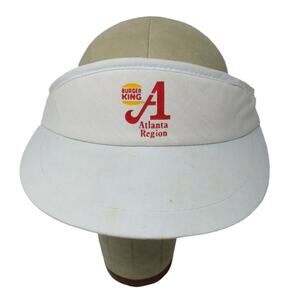 Burger King Atlanta Region Slideback Sun Visor Hat White Graphic Logo